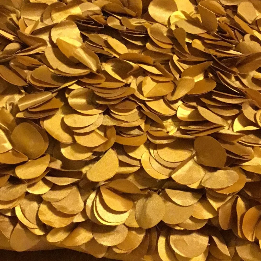PIER 1 Round Gold Petals Luxe Accent Decorative Home Decor Pillow 12 x 16 inches